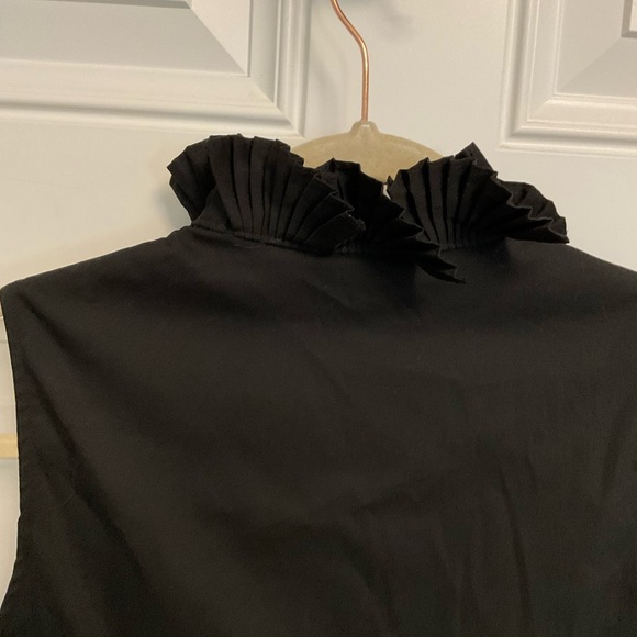 White House Black Market ruffle sleeveless button down top. Size 8 - Picture 9 of 9